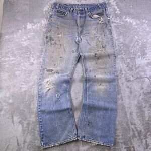 Vintage Levi’s 646 Orange Tab Bell Bottom Jeans Distressed Flare USA 70s 542